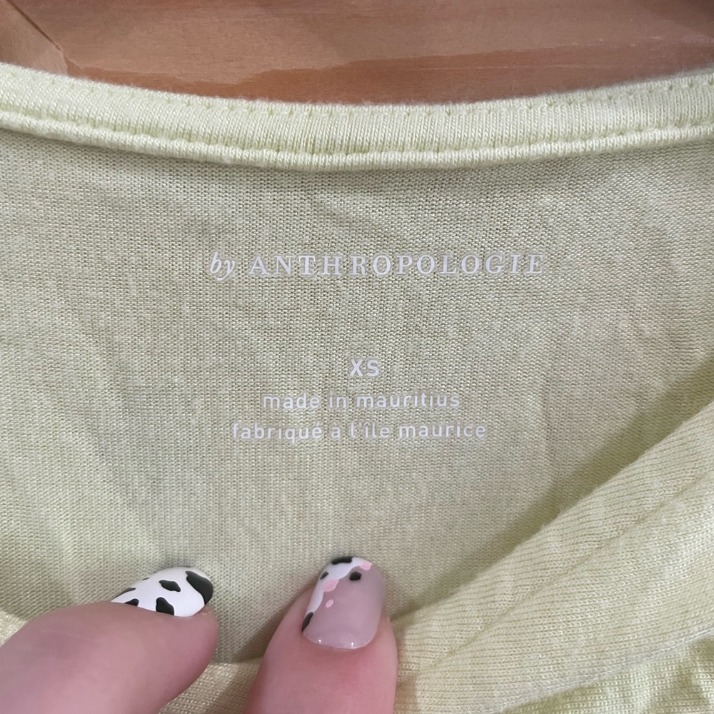 By Anthropologie diagonal ruched sleeveless tank top lime minimalist corky - Picture 8 of 9